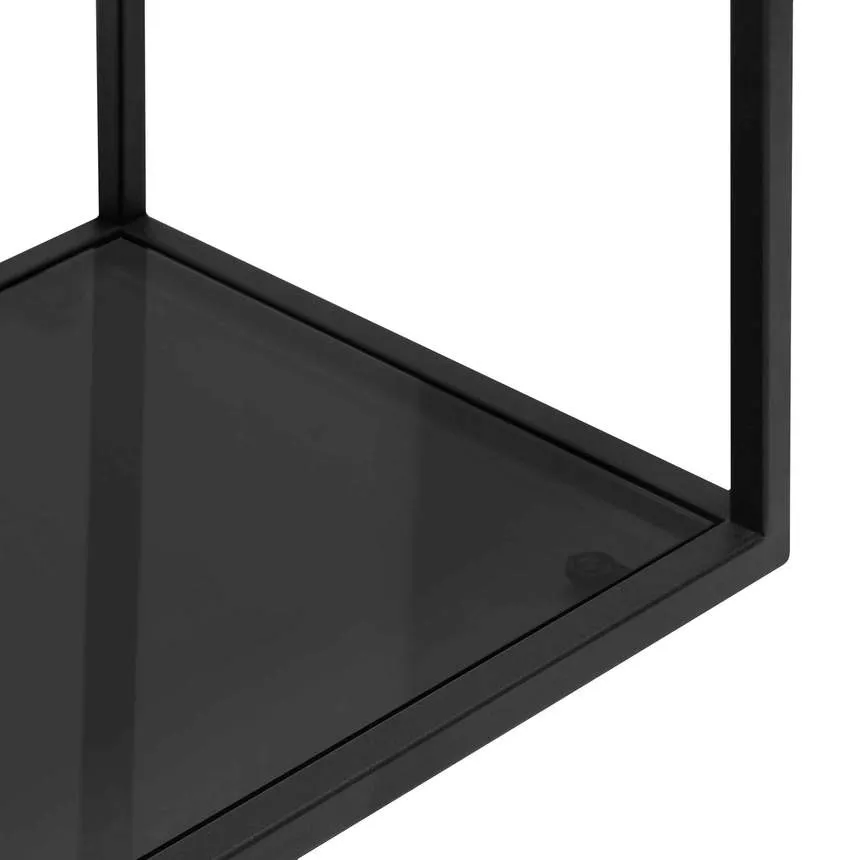 1.2m Grey Glass Console Table - Black Base