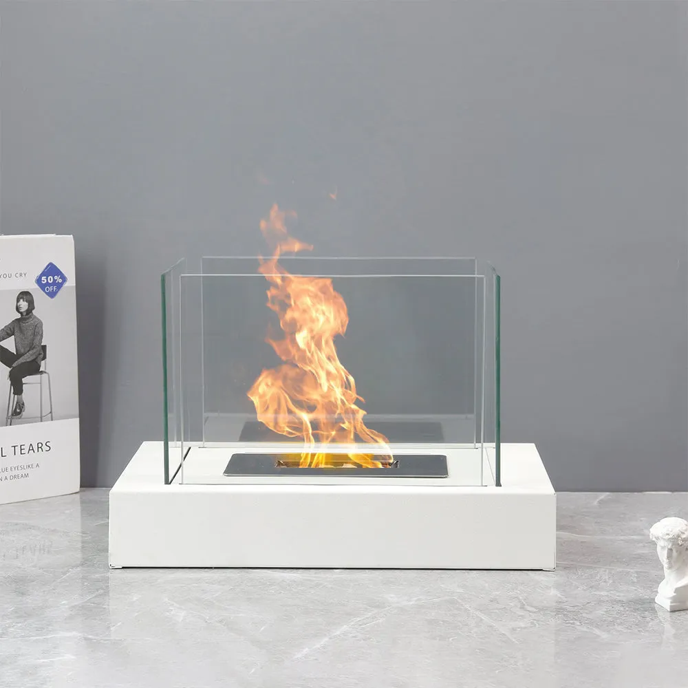 13.5"L Portable Tabletop Fireplace–Clean-Burning Bio Ethanol Ventless Fireplace