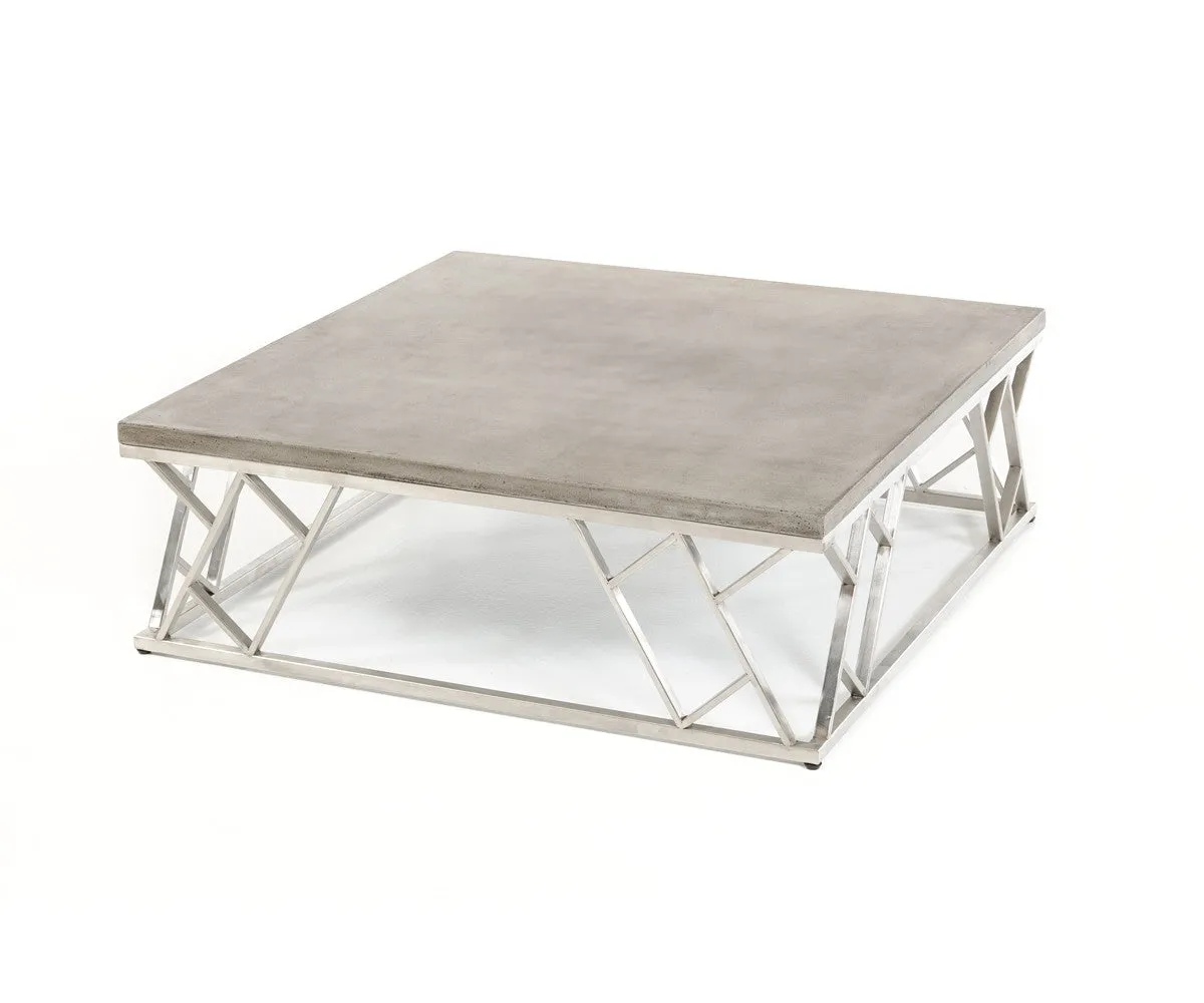 13" Concrete And Steel Coffee Table