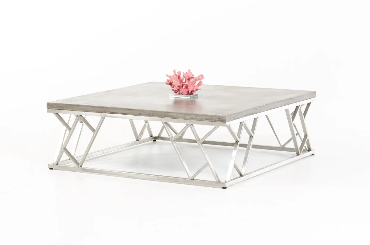 13" Concrete And Steel Coffee Table