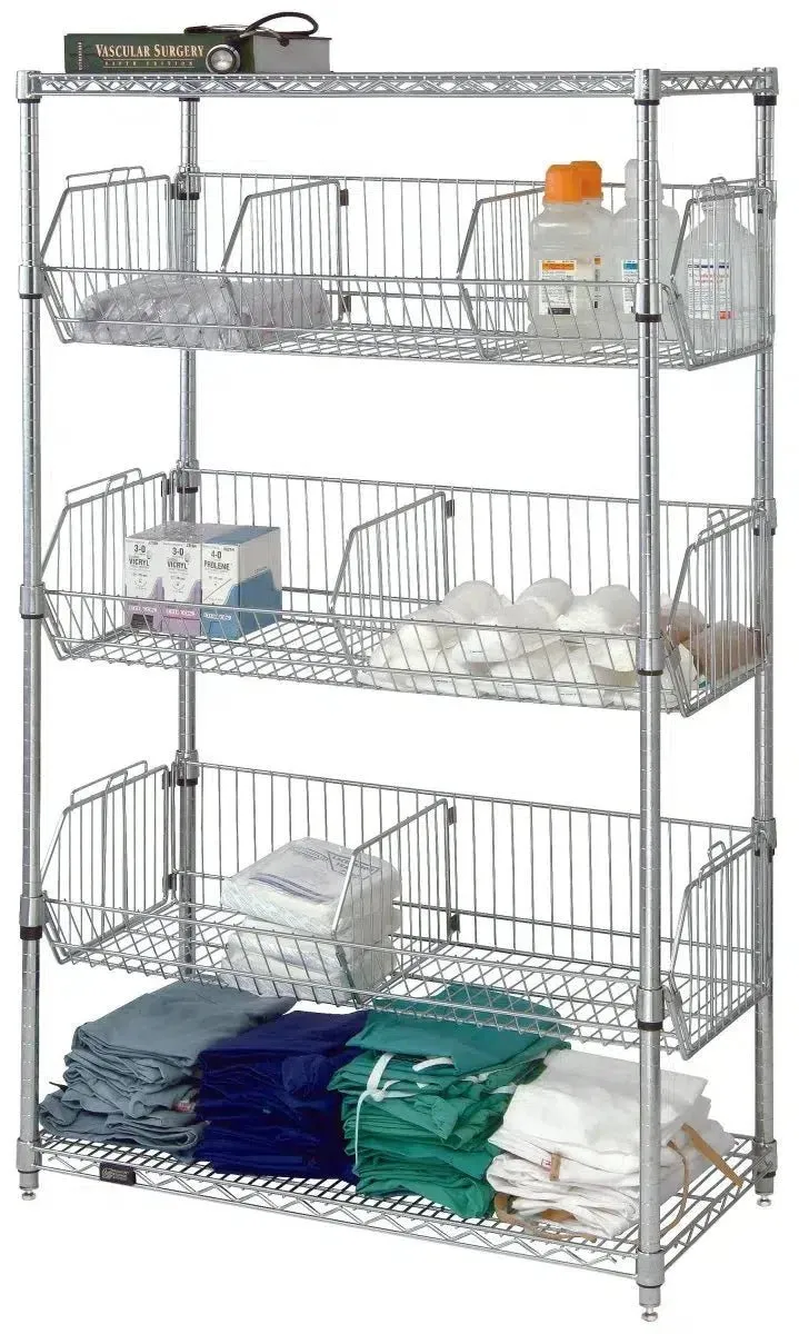 18" x 48" Wire Basket Shelving Unit