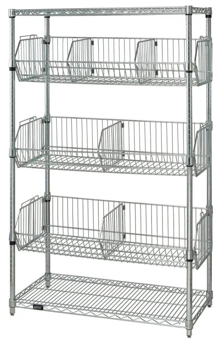 18" x 48" Wire Basket Shelving Unit