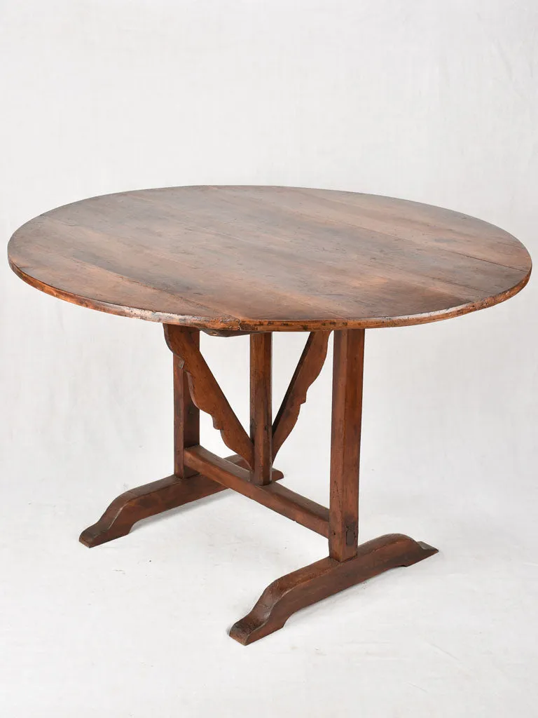 19th-Century Oval Winemaker's Folding Table 43¼" x 49¼"