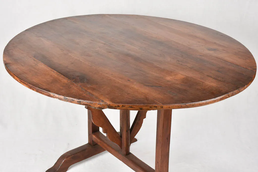 19th-Century Oval Winemaker's Folding Table 43¼" x 49¼"