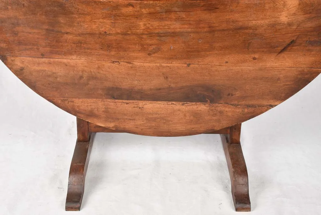 19th-Century Oval Winemaker's Folding Table 43¼" x 49¼"