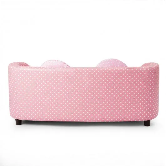 2 Seat Kids Sofa Armrest Chair with Two Cloth Pillows