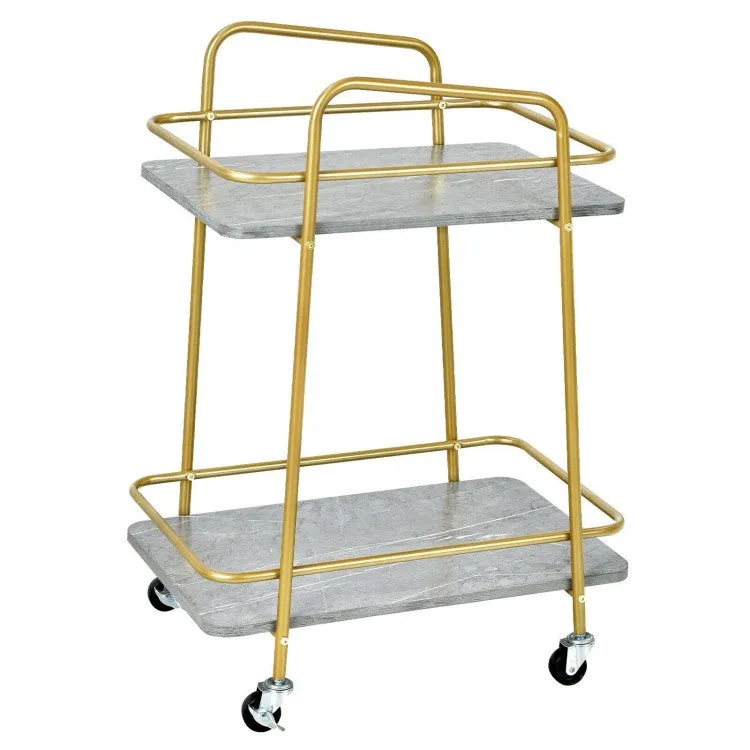 2-tier Kitchen Rolling Cart - Gray