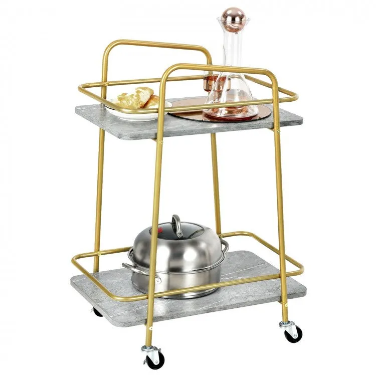 2-tier Kitchen Rolling Cart - Gray