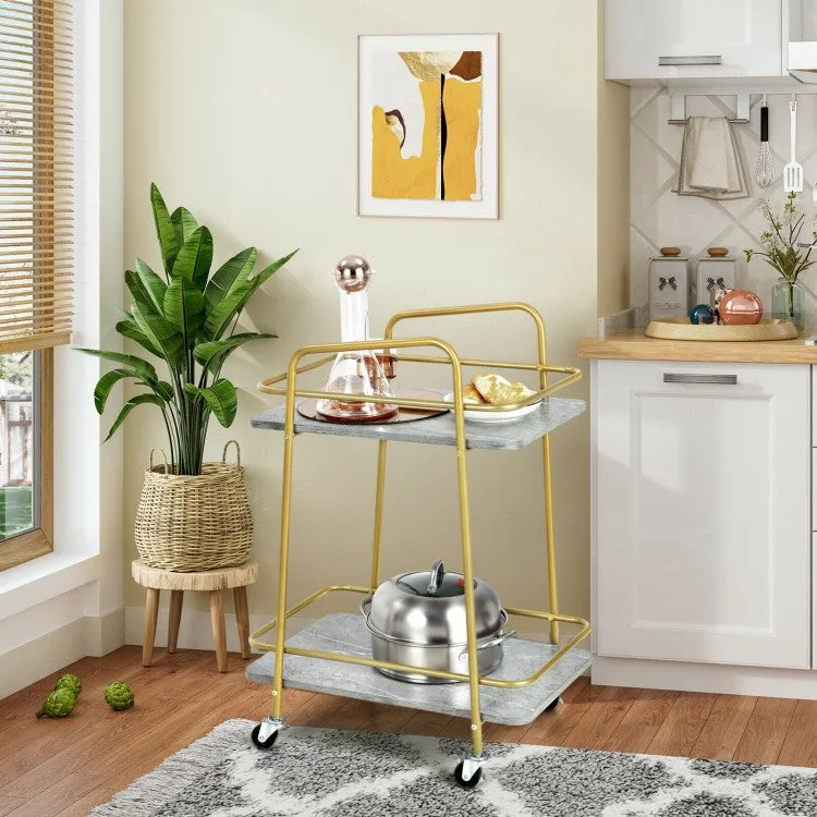 2-tier Kitchen Rolling Cart - Gray