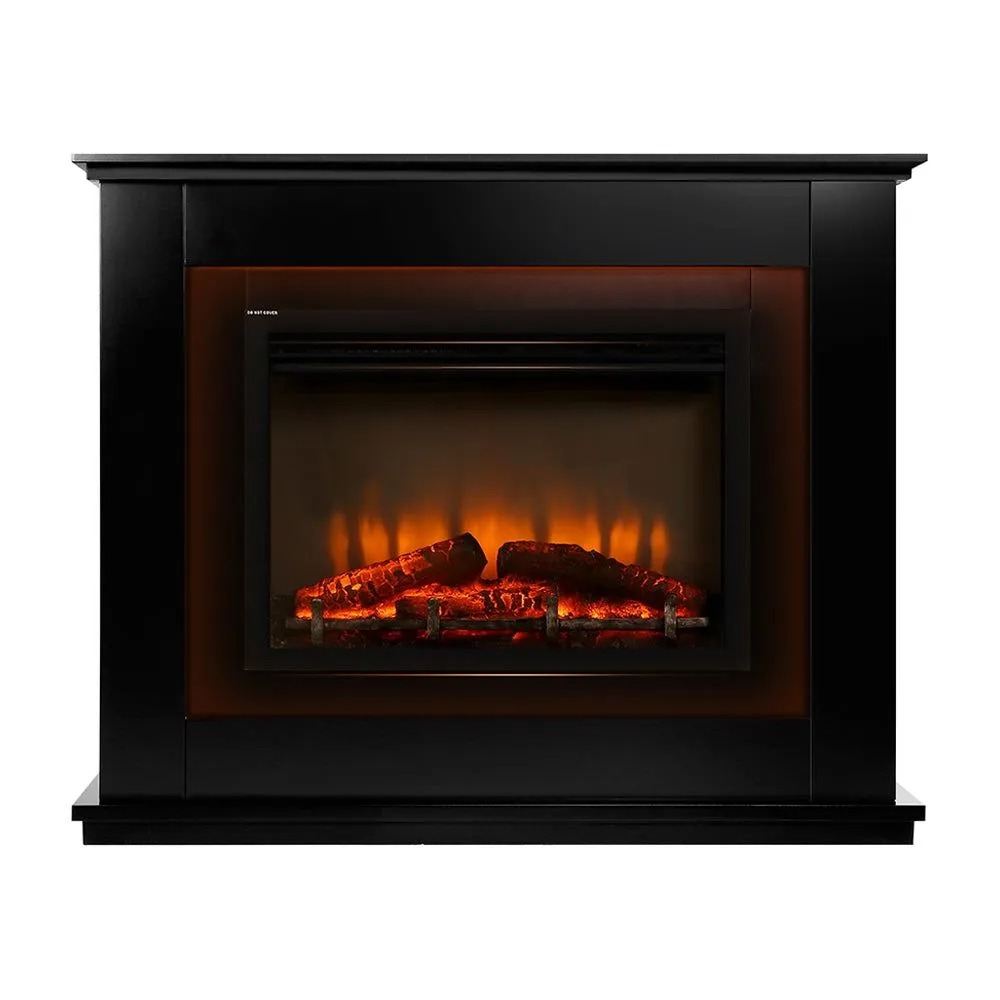 2000W Electric Fireplace Mantle Portable Fire Log Wood Heater 3D Flame Effect Black