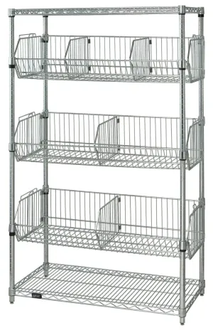 24" x 48" Wire Basket Shelving Unit