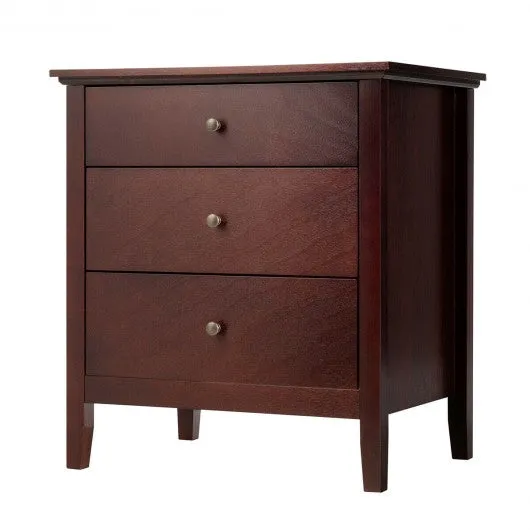 3 Drawers Nightstand Beside End Side Table Accent Table