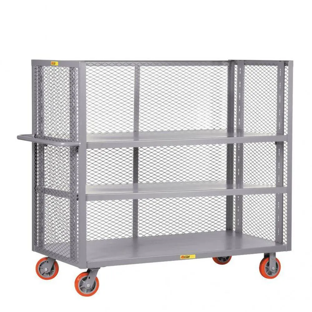 3-Sided Adjustable Shelf Truck (3 Shelves) Mesh Sides