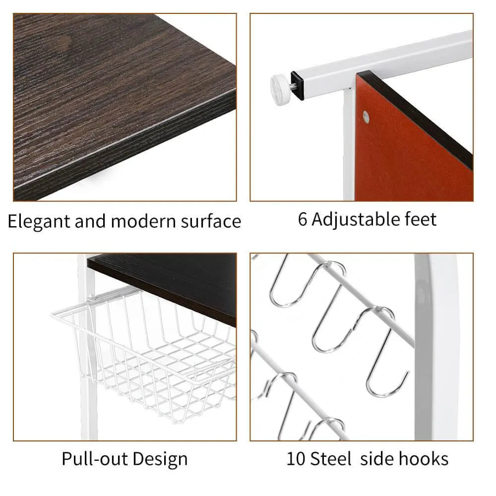 4-Tier Kitchen Baker's Rack Storage Cart Workstation Shelf