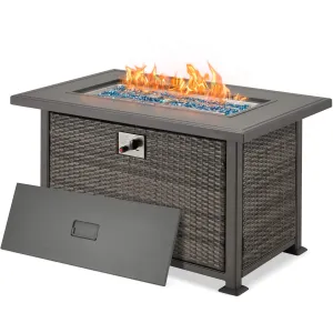 50 Inch Propane Fire Pit Table,50,000 BTU Gas Fire Pits with Aluminum Tabletop, Dark Gray