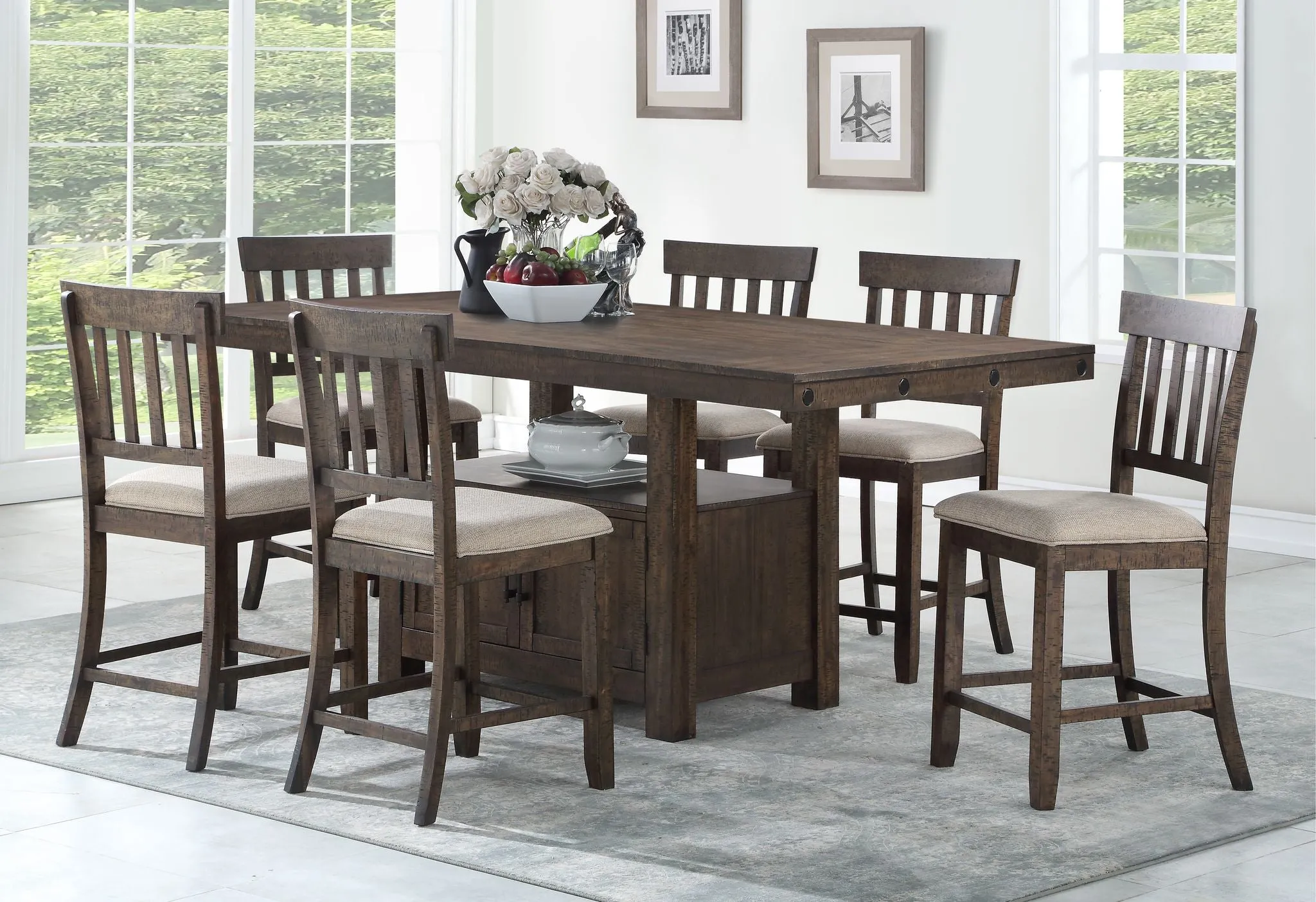 7-Piece Dining Set - Grey