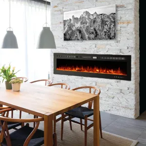 70 inch Electric Fireplace, Wall Mounted Fireplace Insert with Remote Control&Touch Screen