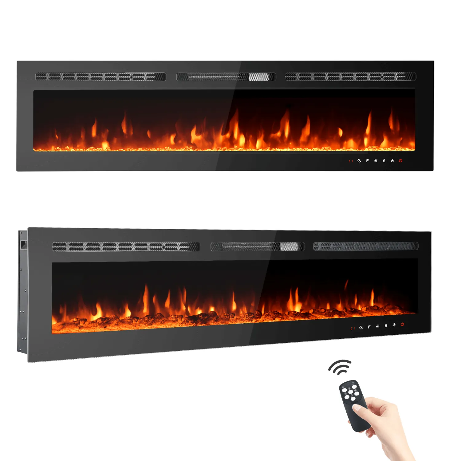 70 inch Electric Fireplace, Wall Mounted Fireplace Insert with Remote Control&Touch Screen