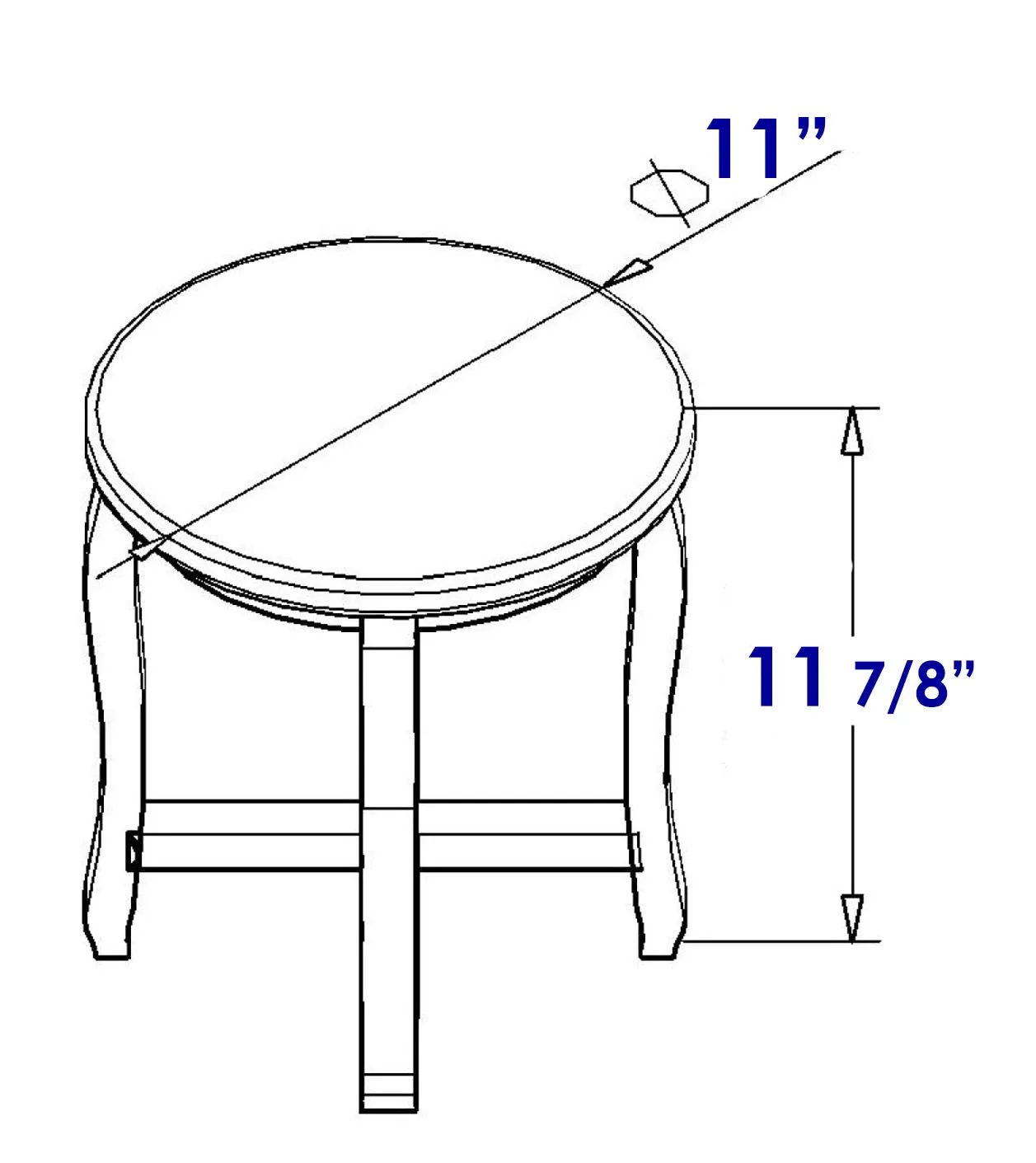 ALFI Brand - 11" Cedar Wood Round  Stool Multi-Purpose Accessory | AB4406