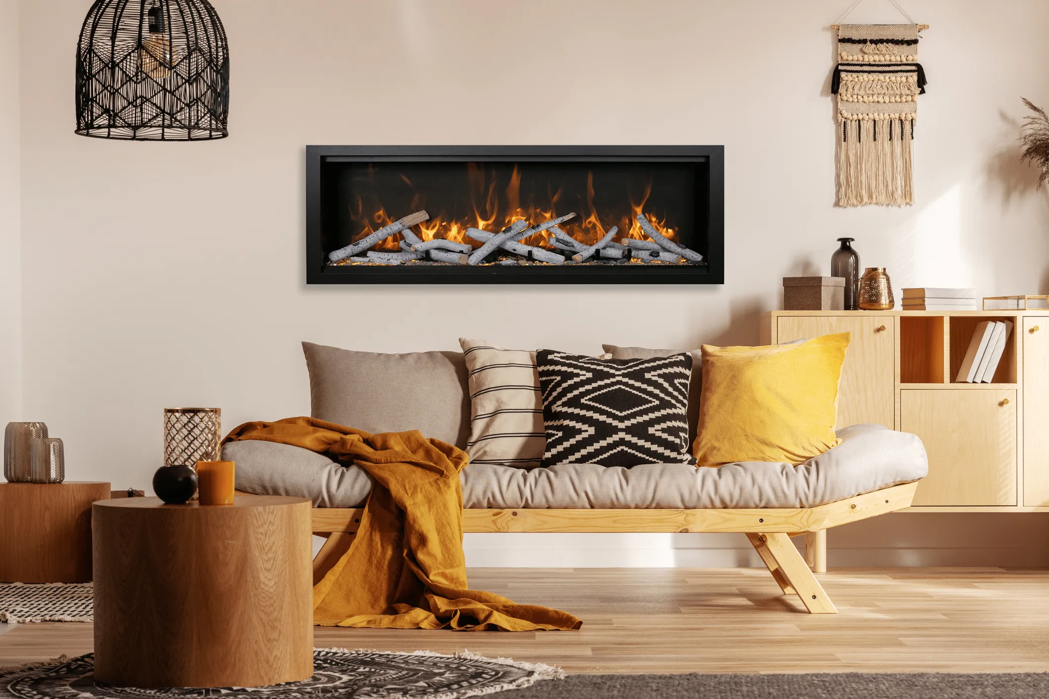 Amantii Symmetry Bespoke 34 Indoor / Outdoor Built-in Electric Fireplace