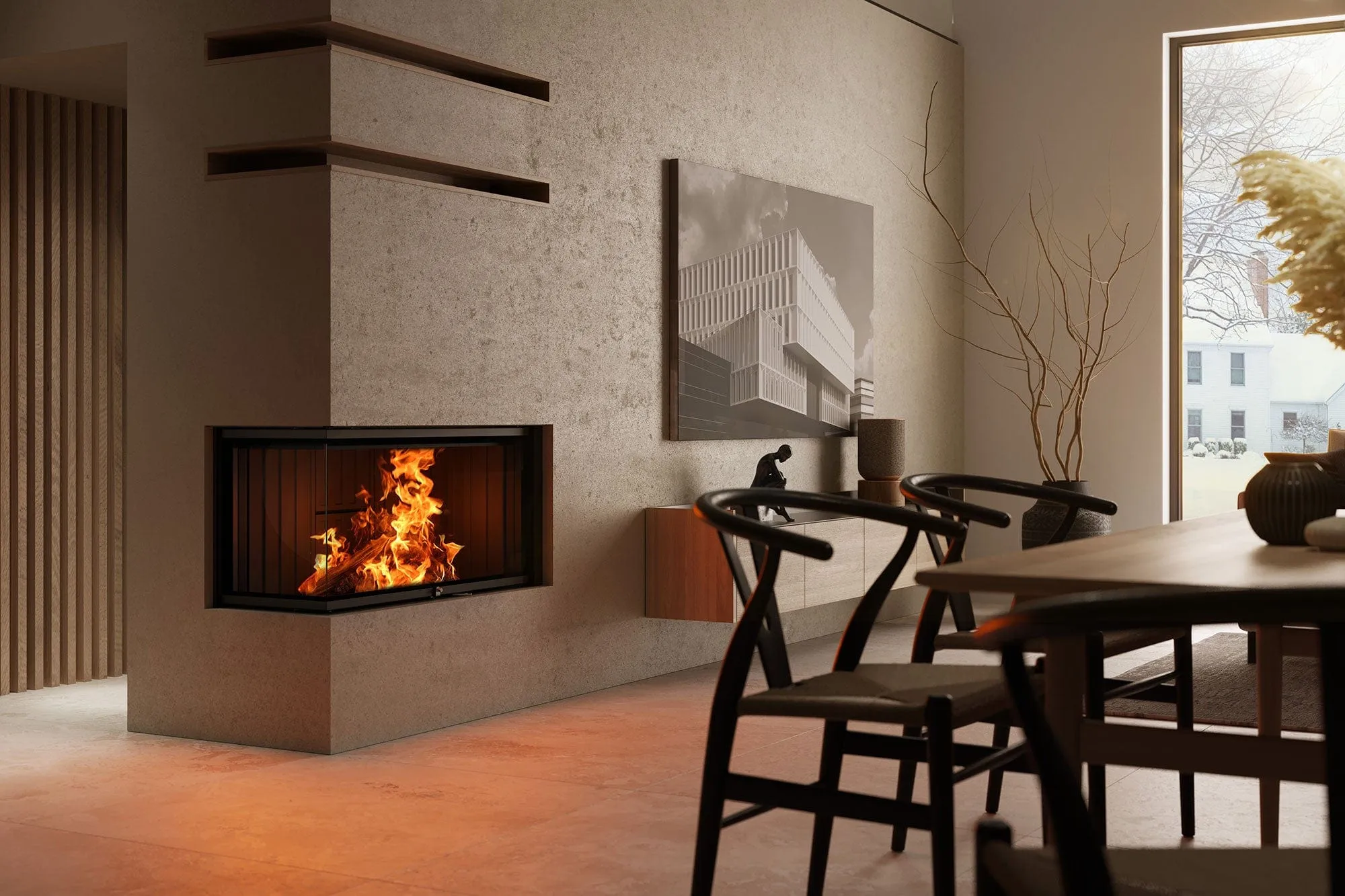 Ambiance Luxus Corner Left 32 Zero-Clearance Wood Fireplace