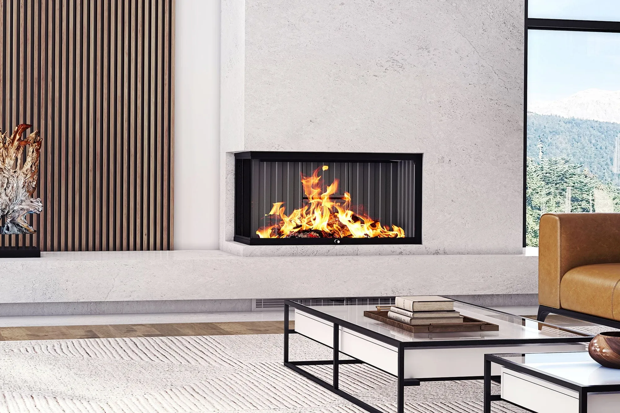 Ambiance Luxus Corner Left 40 Zero-Clearance Wood Fireplace