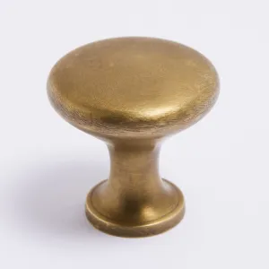 Ascot Knob - Acid Washed Brass