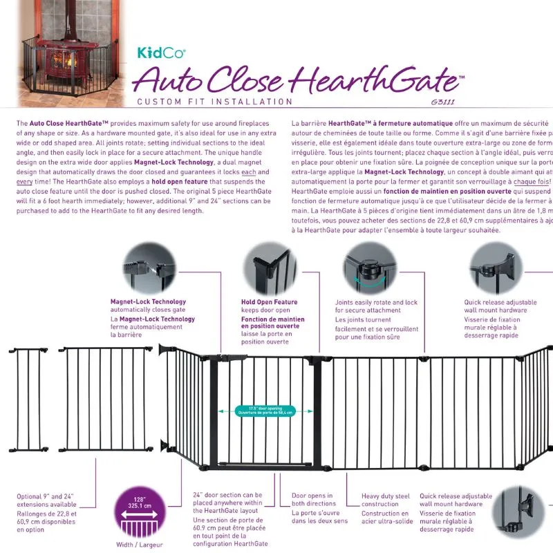 Auto Close Hearth Gate - Black