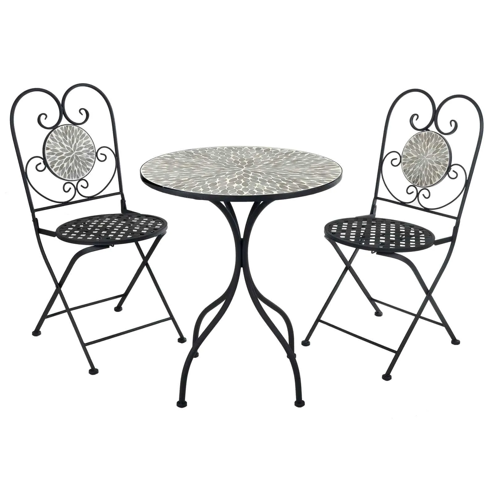 Azuma Garden Bistro Set Table Chairs Mosaic Tile Greek Design