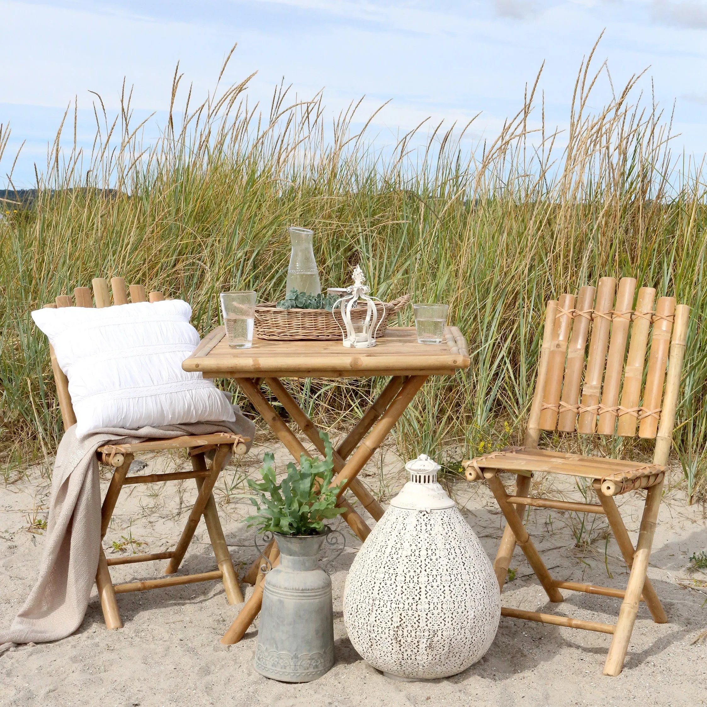 Bamboo Garden Set - Table and Two Chairs