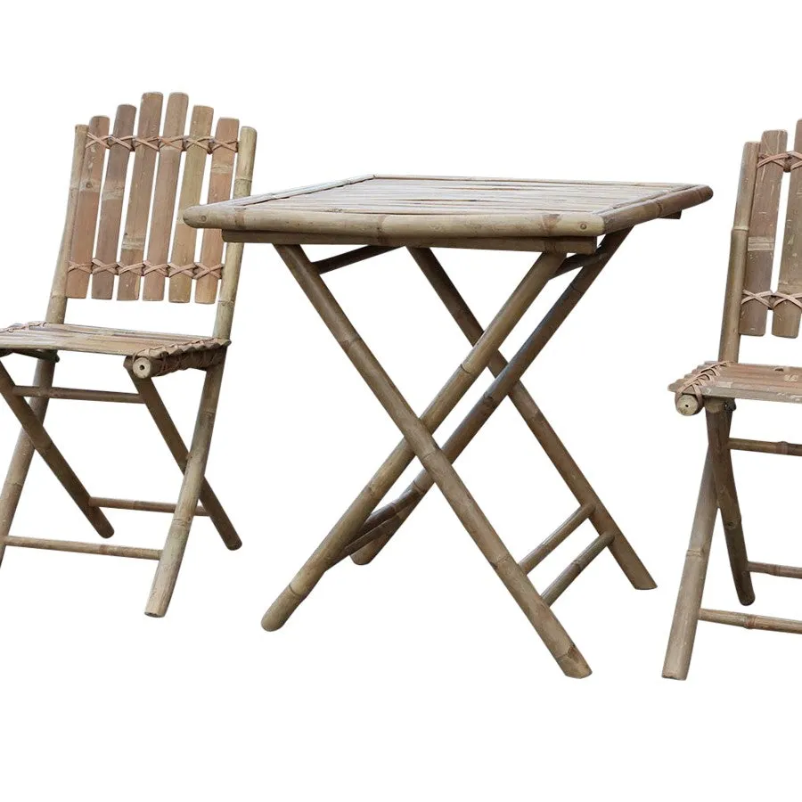 Bamboo Garden Set - Table and Two Chairs