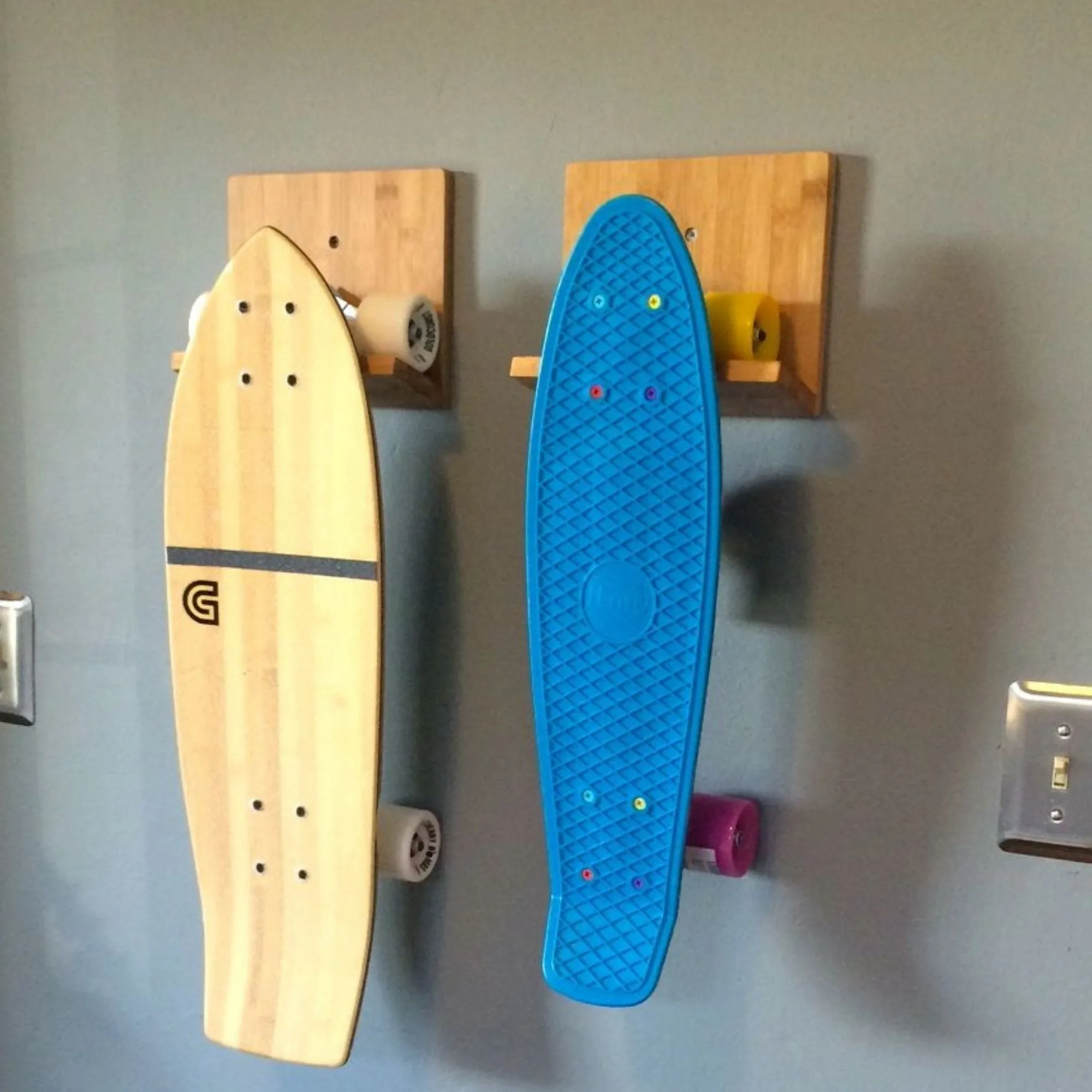 Bamboo Skateboard Wall Rack