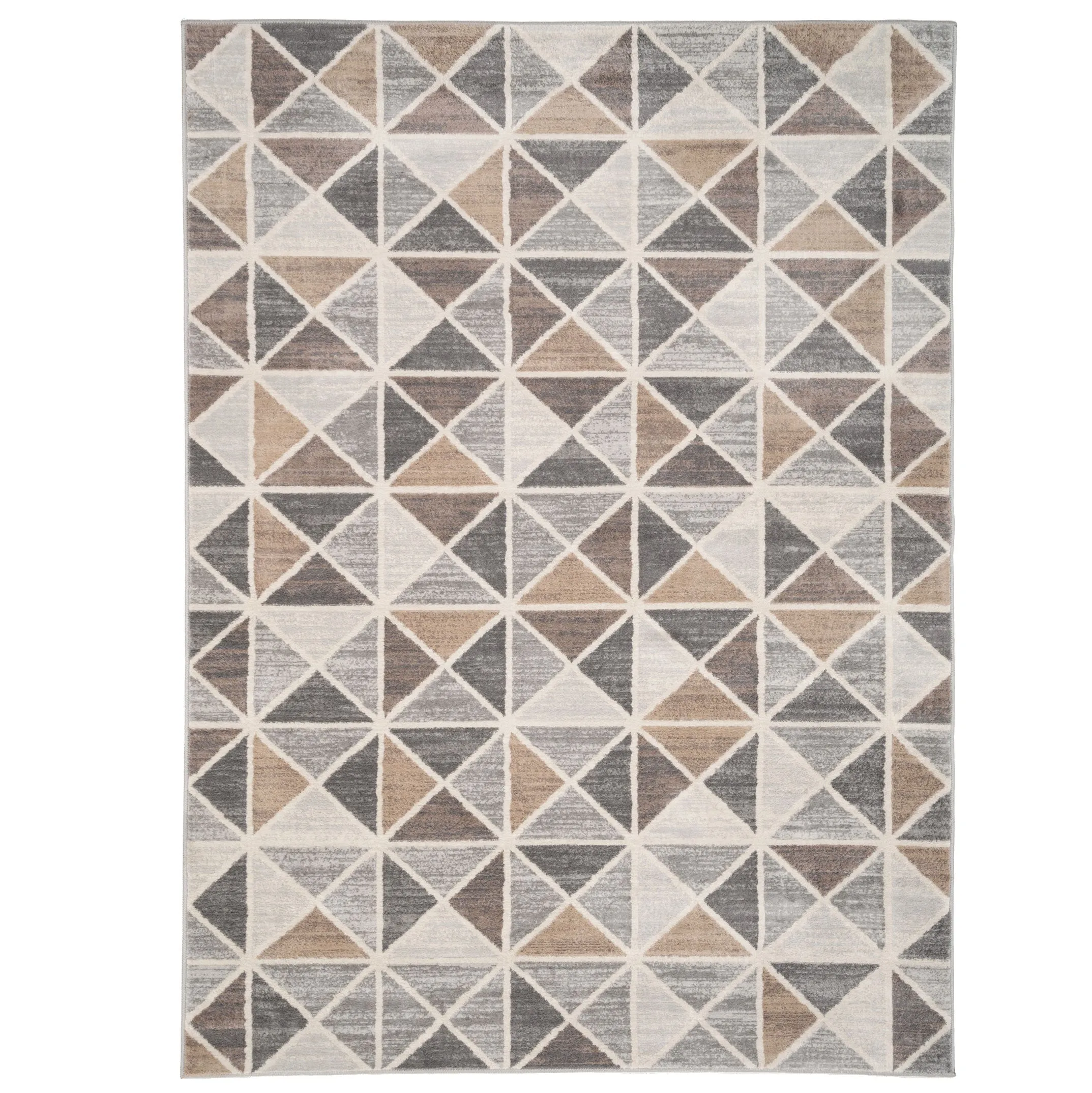 Beige Grey Multi Tile Area Rug