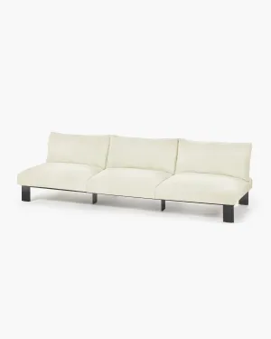 Bench three seater incl cushion indoor white