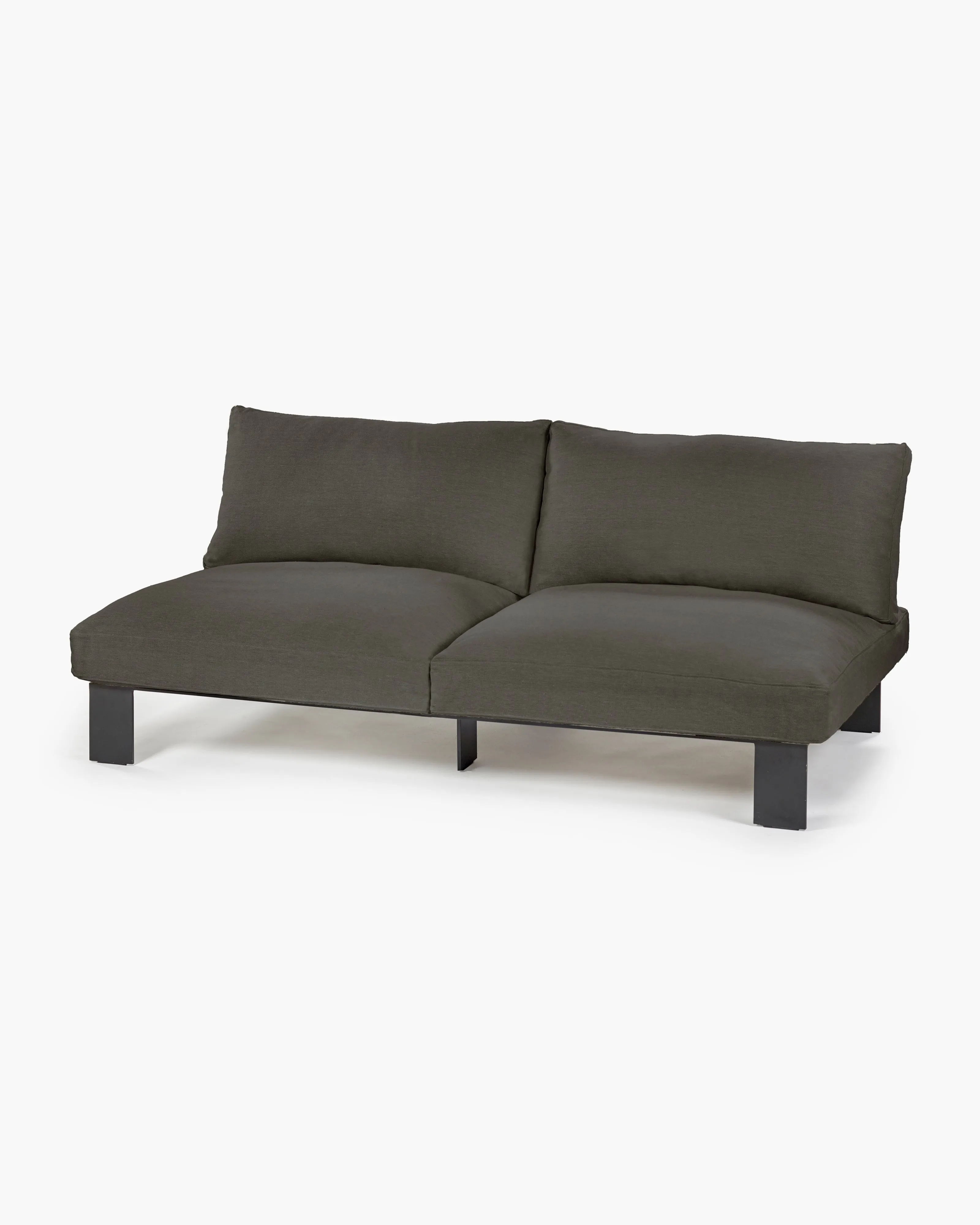 Bench two seater incl cushion indoor charcoal