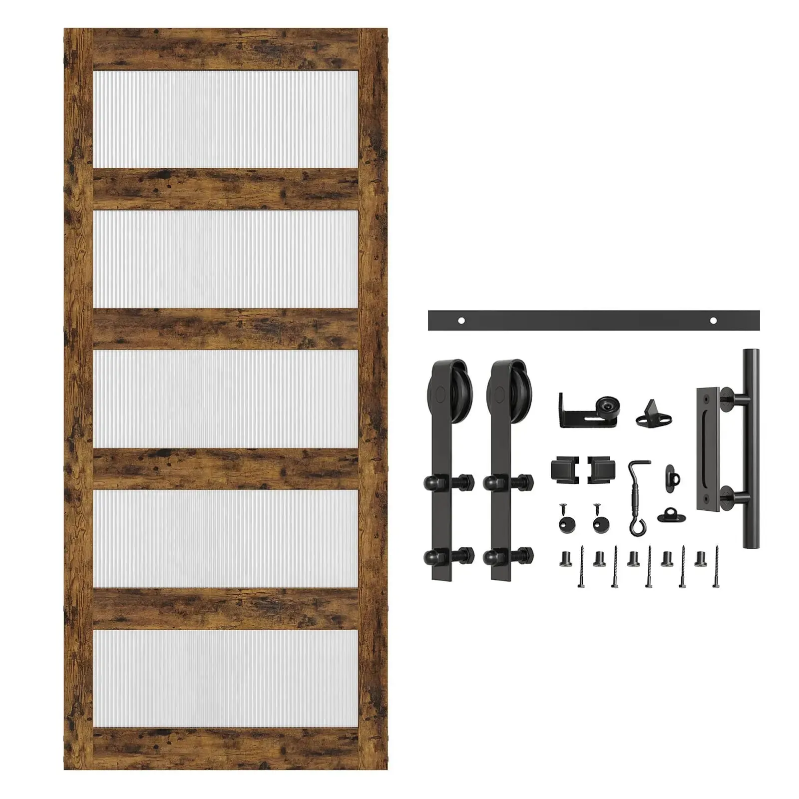 Bestier 36Inch x 84Inch Fluted Glass Barn Door