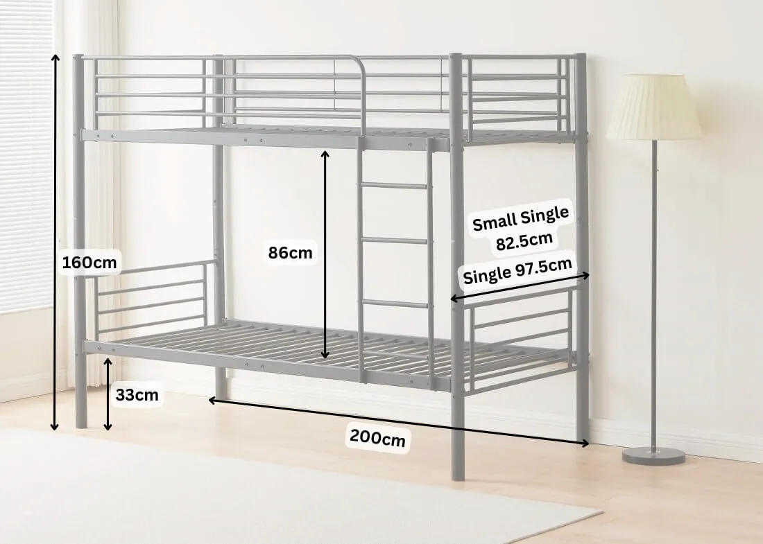 Bircham Bunk (Grey) with Mattresses Bundle