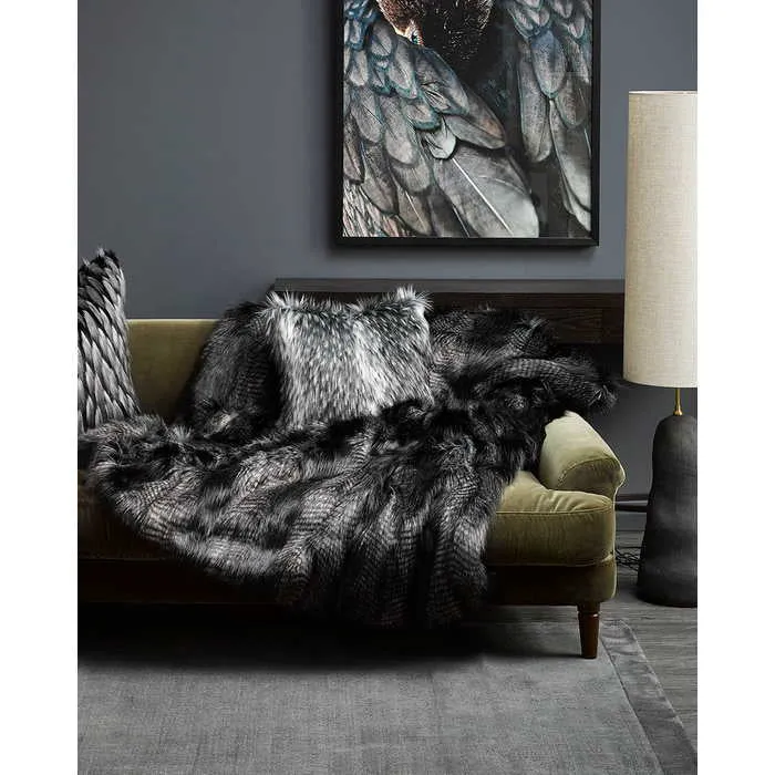 Black Coyote Throw (Faux Fur)