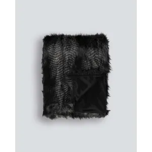 Black Coyote Throw (Faux Fur)