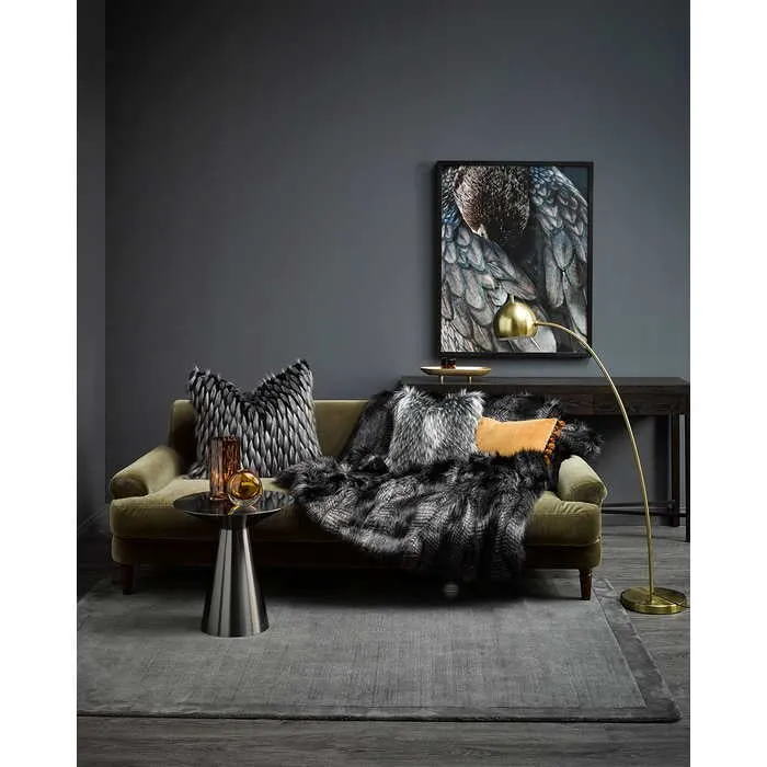 Black Coyote Throw (Faux Fur)