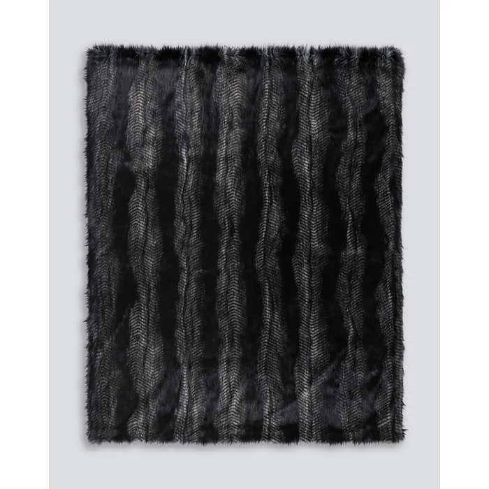 Black Coyote Throw (Faux Fur)