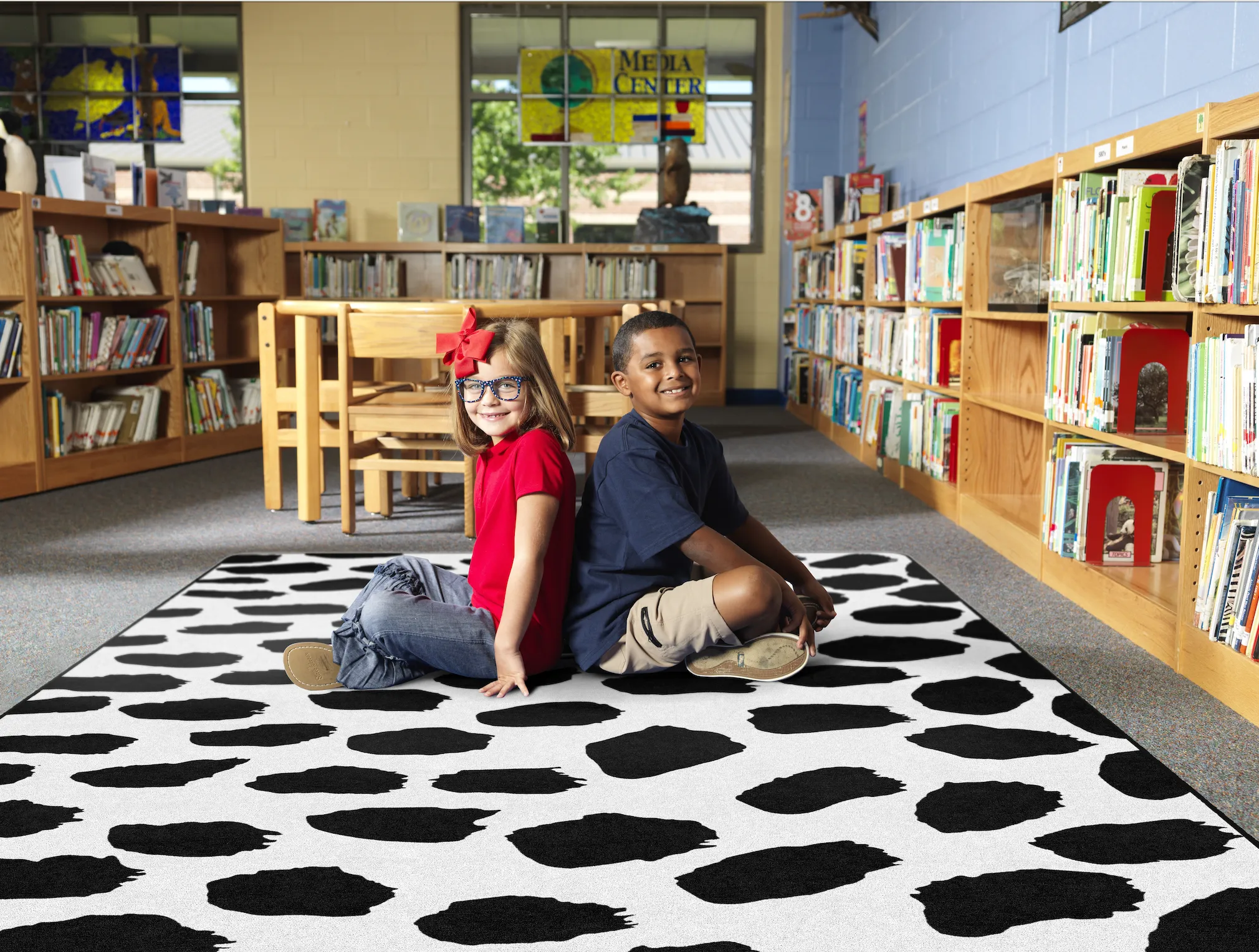 Black on White Safari Dot | Classroom Rug | Schoolgirl Style