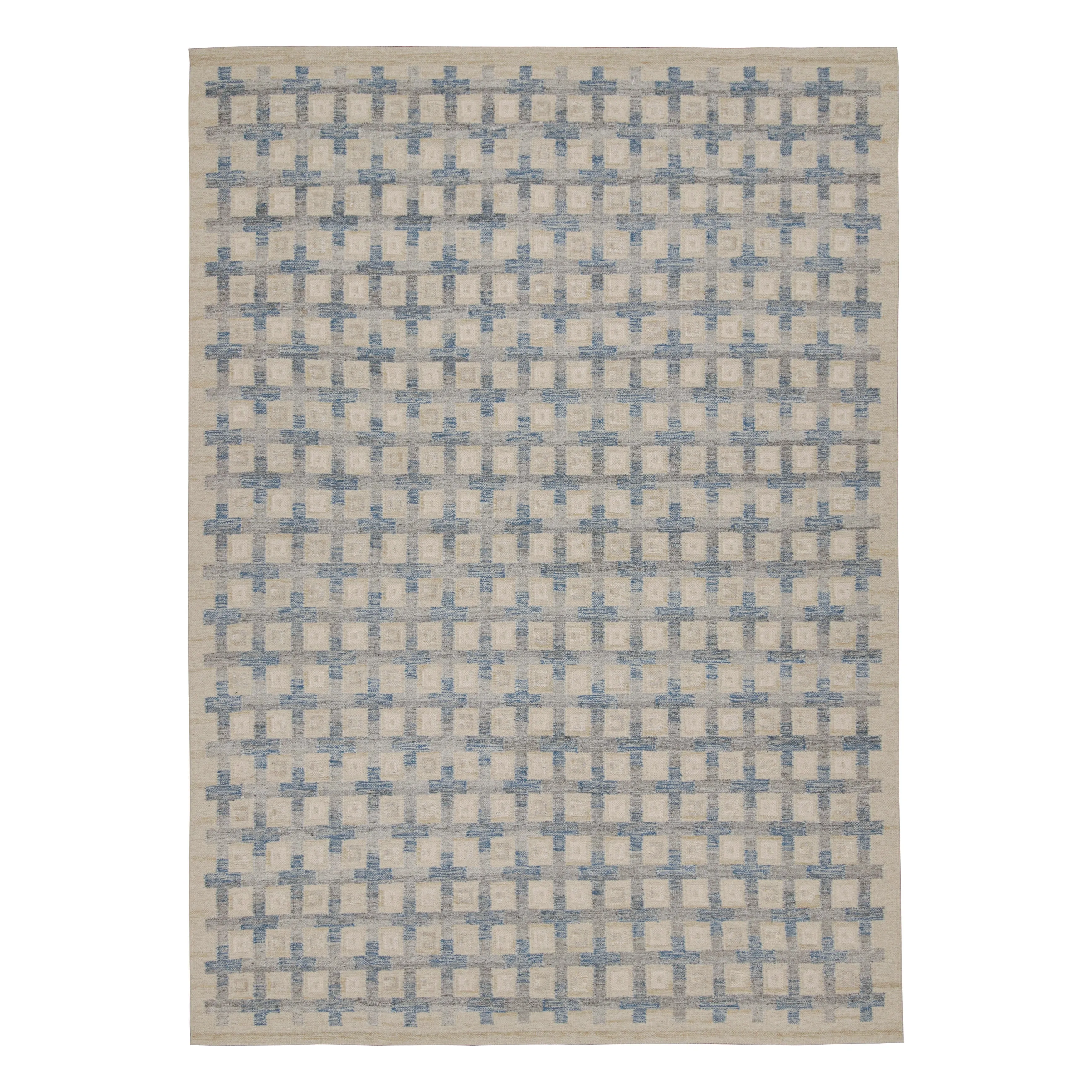 Blue Swedish Flatweave Rug - 10'1" x 14'