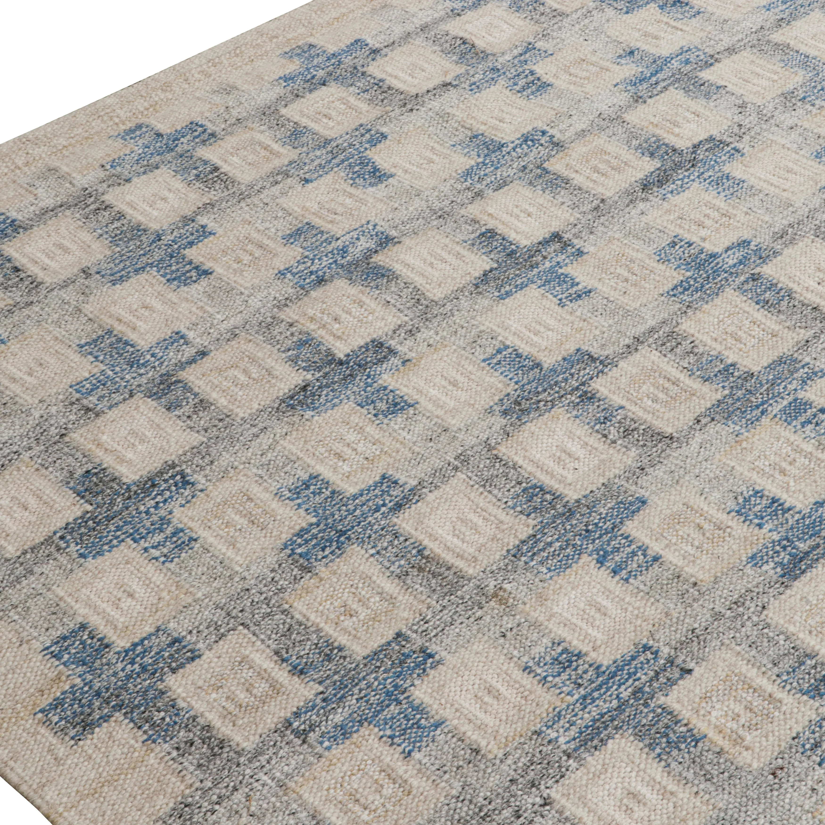 Blue Swedish Flatweave Rug - 10'1" x 14'