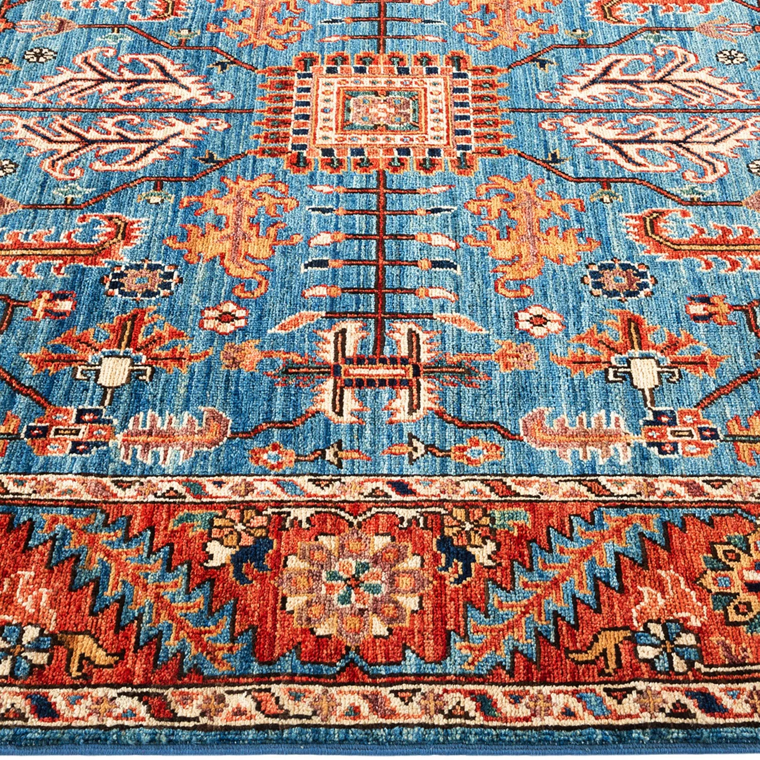 Blue Traditional Wool Rug - 5' x 8'2"