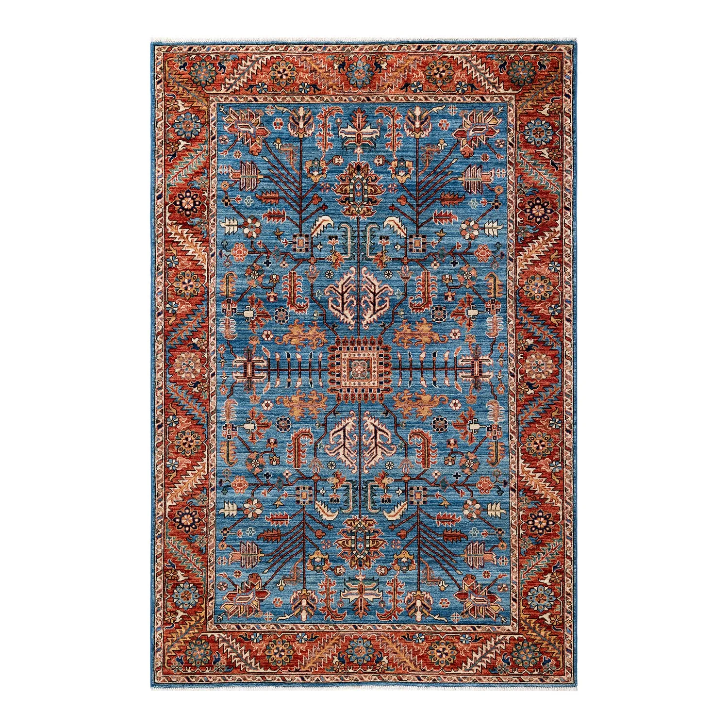 Blue Traditional Wool Rug - 5' x 8'2"