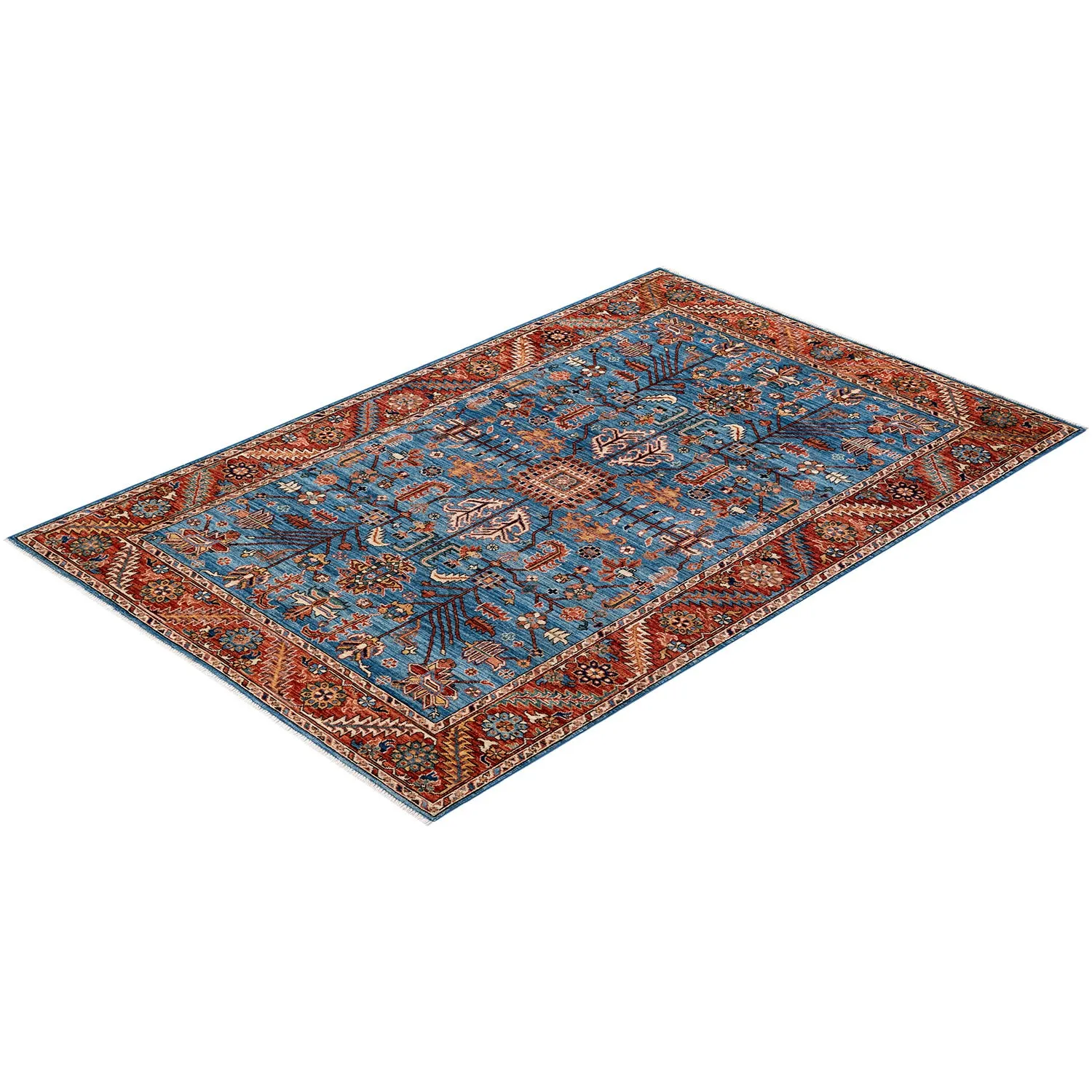 Blue Traditional Wool Rug - 5' x 8'2"