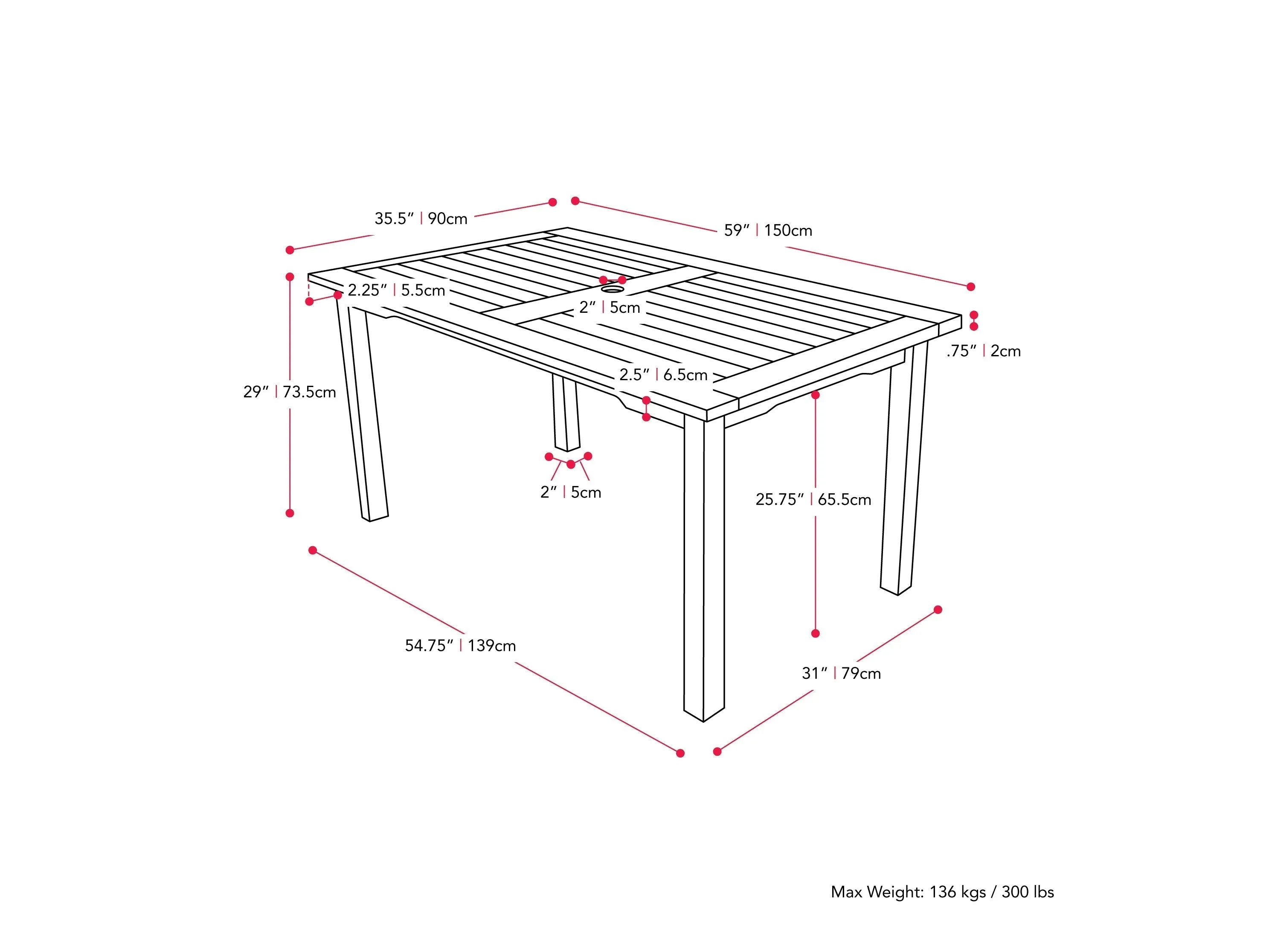 Brown Outdoor Wood Dining Table