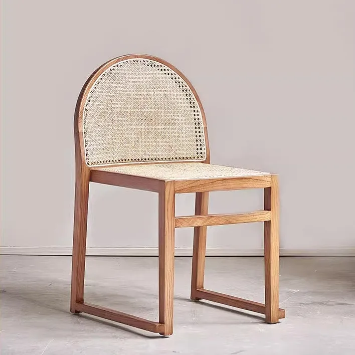 Budi Stackable Wood and Rattan Dining Chair