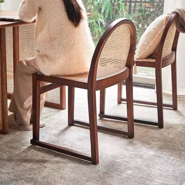 Budi Stackable Wood and Rattan Dining Chair